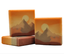 Load image into Gallery viewer, Three soap bars with mountain everest designs on a white background