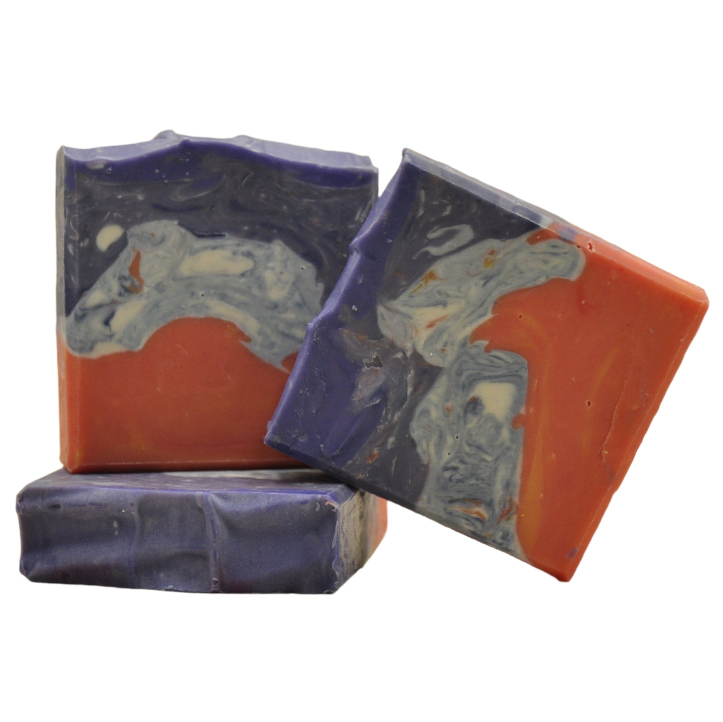 Handgemachte Ziegenmilchseife Perfect Storm mit buntem marmorierten Swirl Muster