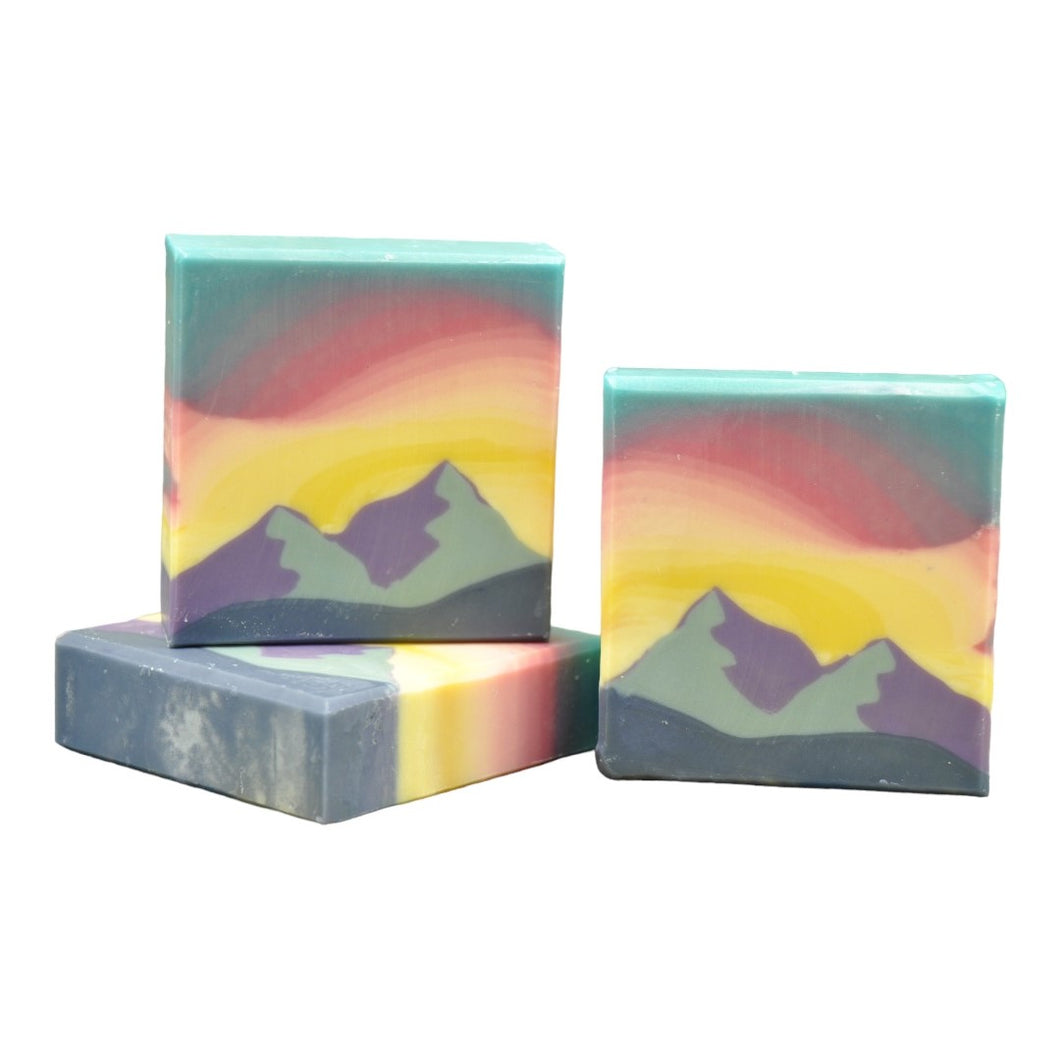 Sunset mountains soap