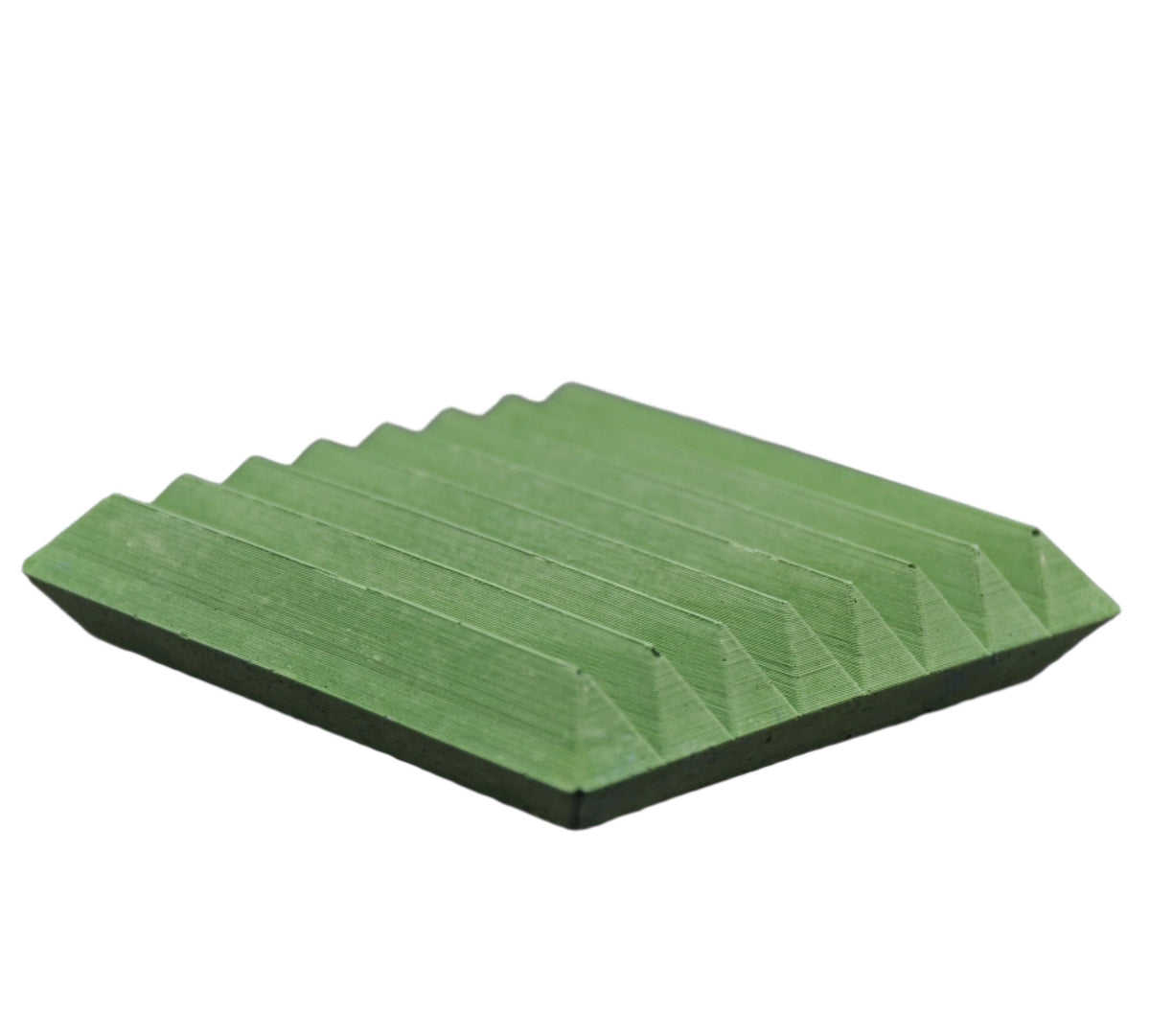 Handgemachte grüne Beton Seifenschale im minimalistischen Design