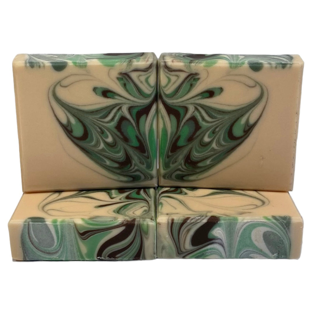 green brown butterfly swirl soap swirl from one side white soap soap with a pattern design beautiful soap goat milk soap