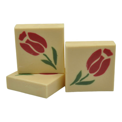 Tulip soap flower soap blume seife made with soap dough red flower mutter tag