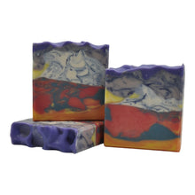 Load image into Gallery viewer, Blue and red and violet soap Seife Abstract
